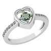 Image 1 : Certified 0.33 Ctw Green Amethyst And Diamond 14K White