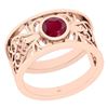 Image 1 : Certified 0.50 Ctw Ruby Style Bezel Set 14K Rose Gold E