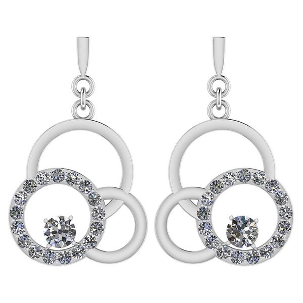 Certified 0.75 Ctw Diamond VS/SI1 Earrings 14K White Go