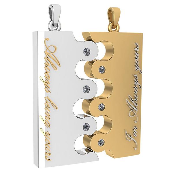 Certified 0.15 Ctw Diamond Nekless For Couples New Expr