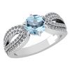 Image 1 : Certified 1.71 Ctw Aquamarine And Diamond Wedding/Engag