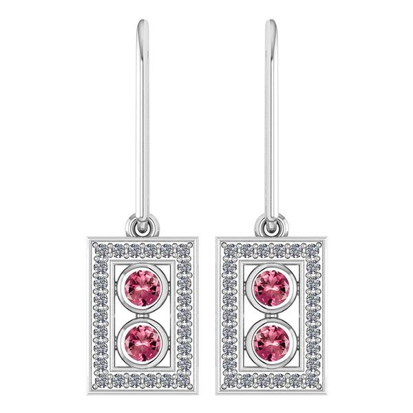 Certified 0.63 Ctw Pink Tourmaline And Diamond Wedding/