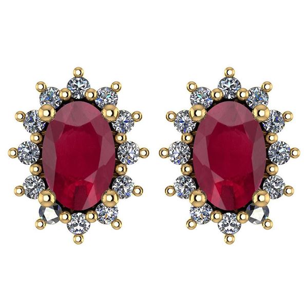 Certified 1.24 Ctw Ruby And Diamond 14k Yellow Gold Hal