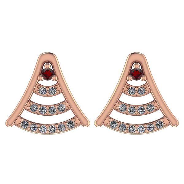 Certified 0.15 Ctw Garnet And Diamond 14k Rose Gold Hal