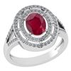Image 1 : Certified 1.66 Ctw Ruby And Diamond 14k White Gold Halo