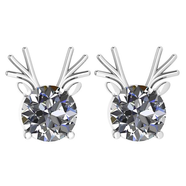 Certified 2.00 Ctw Diamond VS/SI1 Stud Earrings 14K Gol