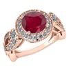 Image 1 : Certified 1.90 Ctw Ruby And Diamond Wedding/Engagement