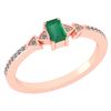 Image 1 : Certified 0.39Ctw Emerald And Diamond 14k Rose Gold Hal
