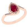 Image 1 : Certified 0.65 Ctw I2/I3 Ruby And Diamond 14k Rose Gold