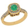Image 1 : Certified 1.01 Ctw I2/I3 Emerald And Diamond 14K Yellow