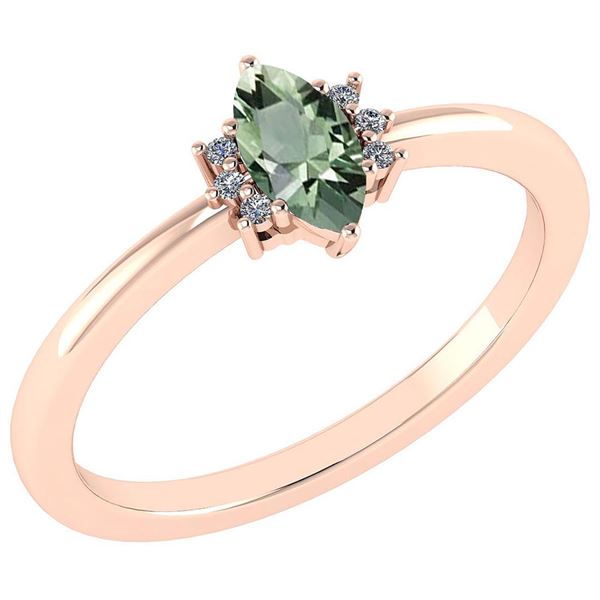 Certified 0.68 Ctw Green Amethyst And Diamond VS/SI1 Ha