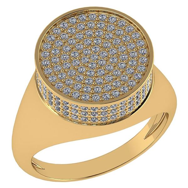 Certified 0.99 Ctw Diamond 18K Yellow Gold Halo Ring