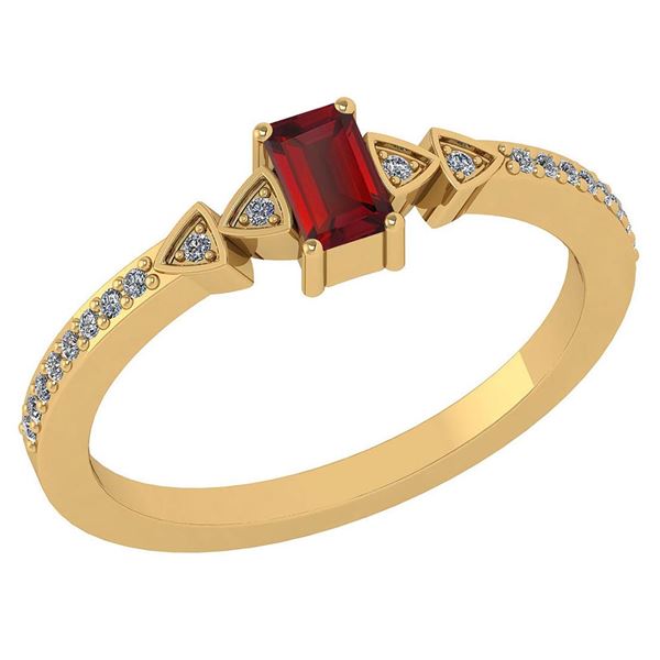 Certified 0.39 Ctw Garnet And Diamond 14k Yellow Gold H