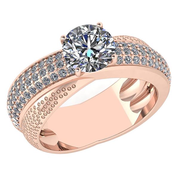 Certified 1.92 Ctw Diamond Engagement /Wedding 14K Rose