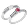 Image 1 : Certified .55 Ctw Pink Tourmaline And Diamond Wedding/E