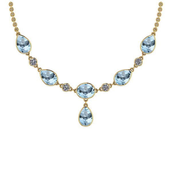 Certified 20.25 Ctw Aquamarine And Diamond VS/SI1 Beaut