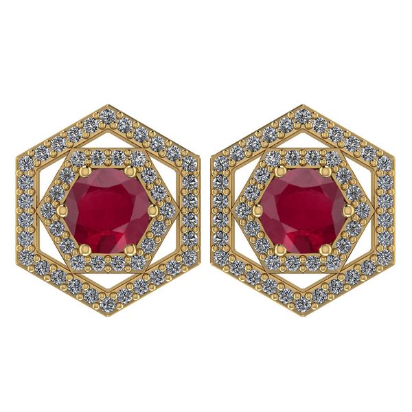 Certified 1.38 Ctw Ruby And Diamond 14k Yellow Gold Hal