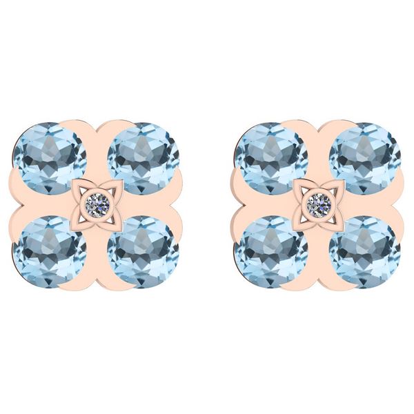 Certified 2.07 Ctw Blue Topaz And Diamond SI1/SI2 14K R