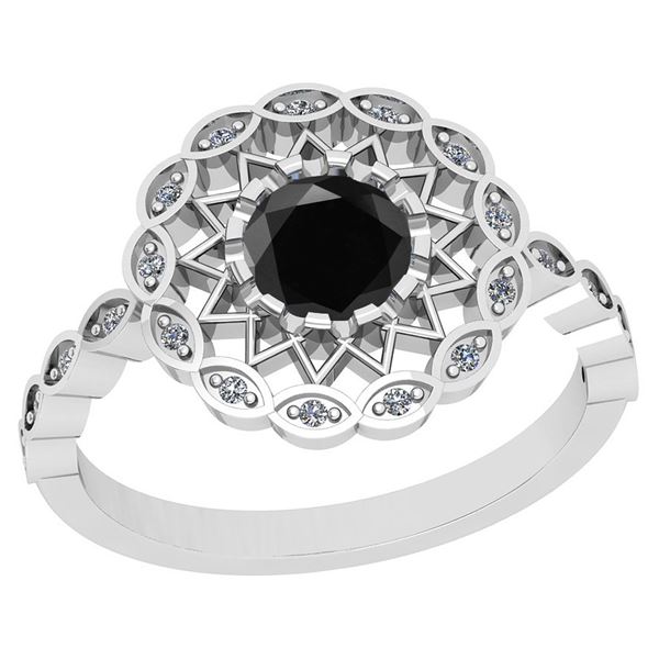 Certified 0.87 Ctw I2/I3 Treated Fancy Black and White