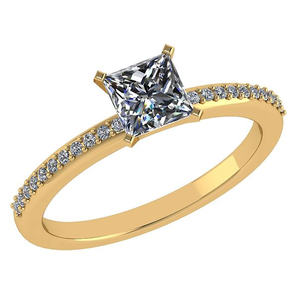Certified 0.86 Ctw Diamond 18k Yellow Halo Gold Ring