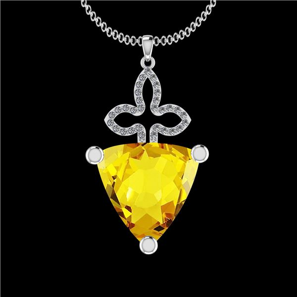 Certified 21.55 Ctw I2/I3 Lemon Topaz And Diamond 10K W
