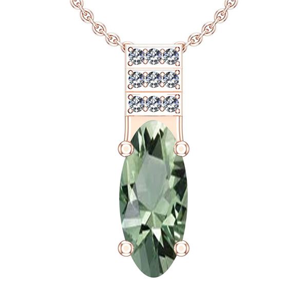 Certified 22.67 Ctw I2/I3 Green Amethyst And Diamond 14