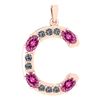 Image 1 : Certified 1.24 Ctw Pink Tourmaline And Diamond Alphabet