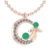 Image 1 : Certified 1.14 Ctw Emerald And Diamond Tiny Angel Neckl