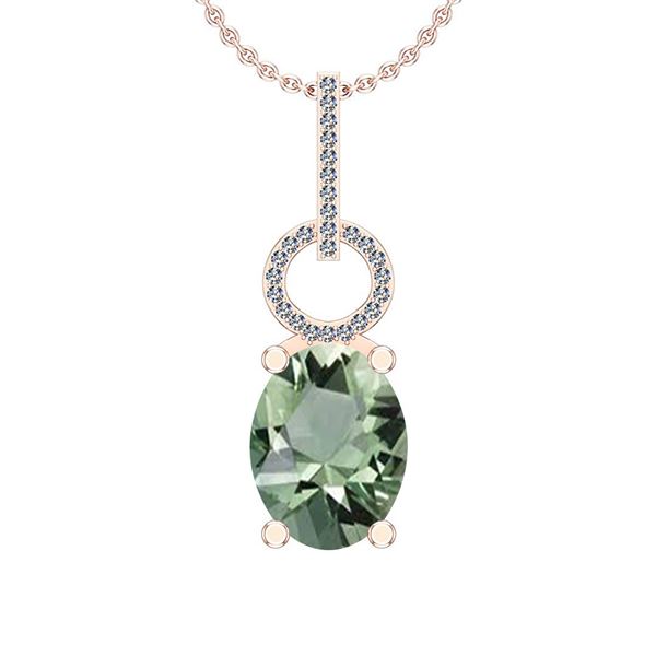 Certified 13.55 Ctw I2/I3 Green Amethyst And Diamond 14