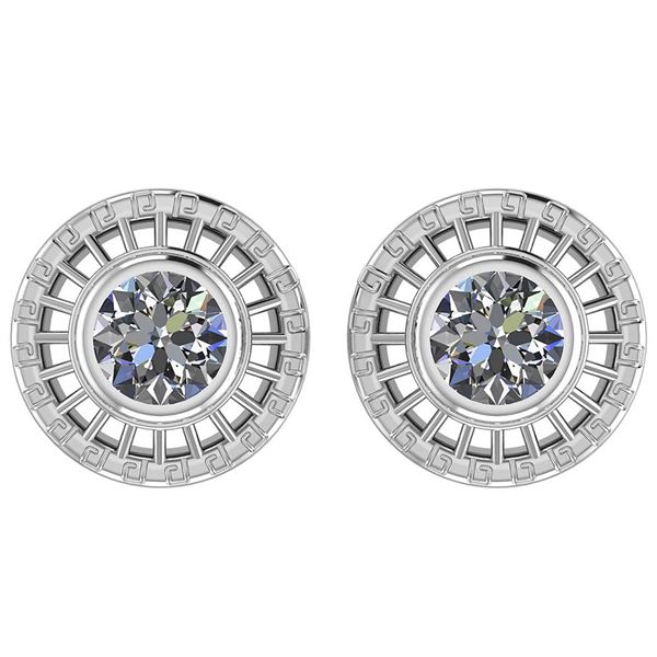 Certified 0.90 Ctw Diamond I1/I2 Solitaire Stud Earring