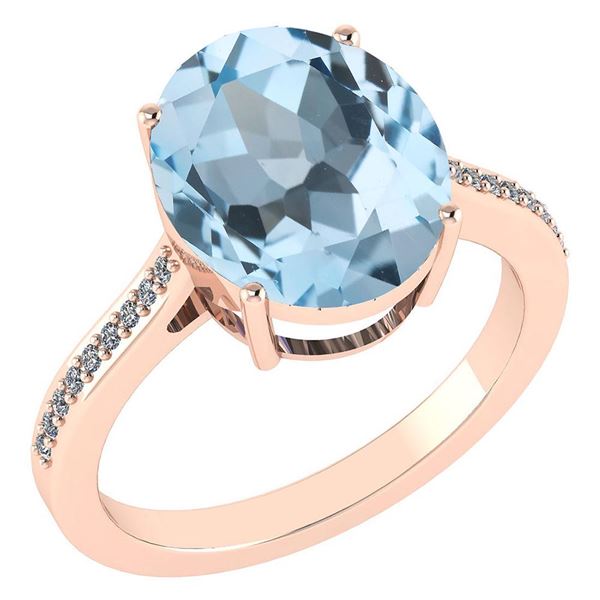 Certified 2.75 Ctw Blue Topaz And Diamond VS/SI1 Ring 1