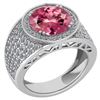 Image 1 : Certified 4.71 Ctw Pink Tourmaline And Diamond VS/SI1 E
