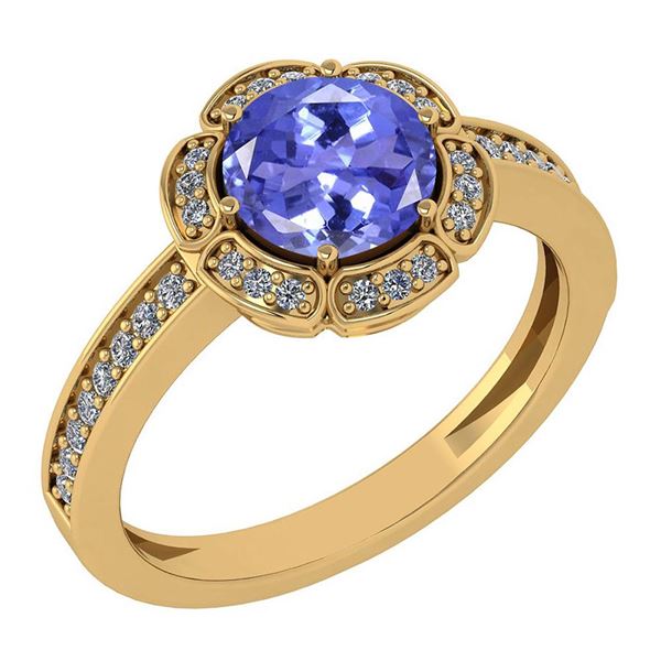 Certified 1.47 Ctw Tanzanite And Diamond VS/SI1 Engagem