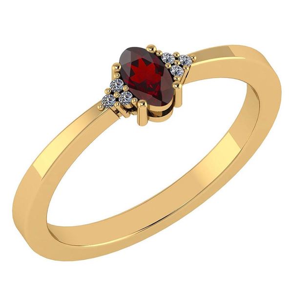 Certified 0.24 Ctw Garnet And Diamond 18K Yellow Gold H