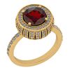 Image 1 : Certified 2.24 Ctw I2/I3 Garnet And Diamond 14K Yellow