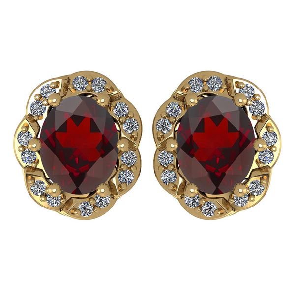 Certified 0.88 Ctw Garnet And Diamond 14K Yellow Gold S