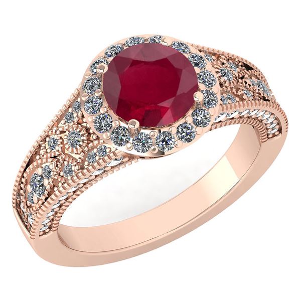 Certified 1.89 Ctw Ruby And Diamond Wedding/Engagement