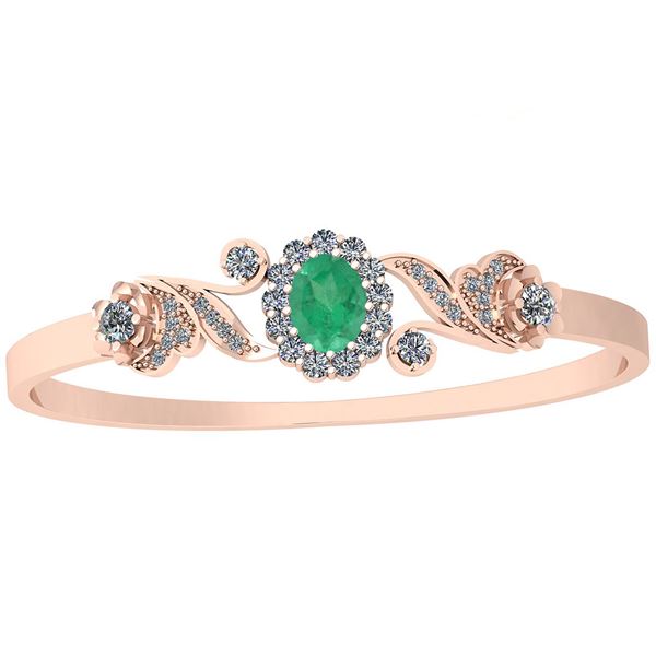 Certified 3.84 Ctw I2/I3 Emerald And Diamond 14K Rose G