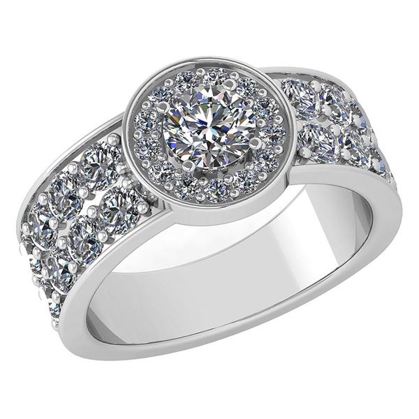 Certified 1.92 Ctw Diamond Halo Ring For Engagement New