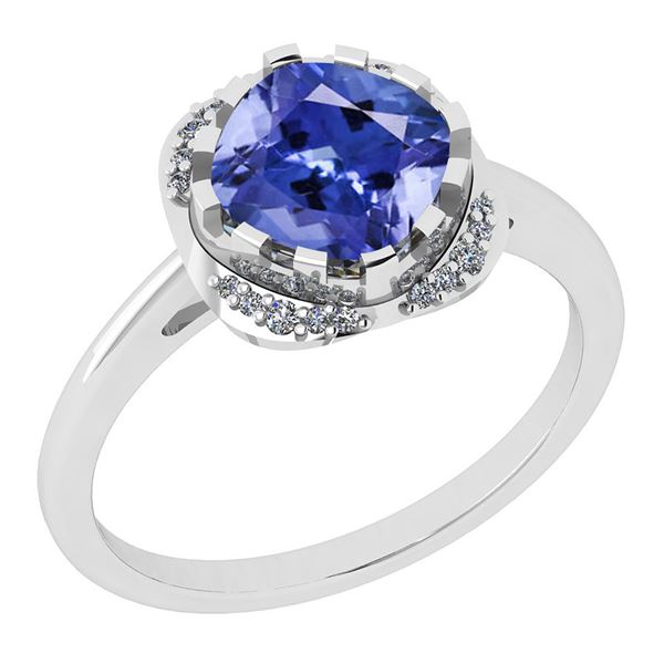 Certified 1.15 Ctw Tanzanite And Diamond 12/I3 14 K Whi