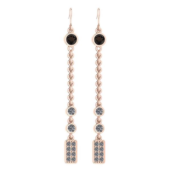 Certified 1.13 Ctw Smoky Quartz And Diamond VS/SI1 Earr