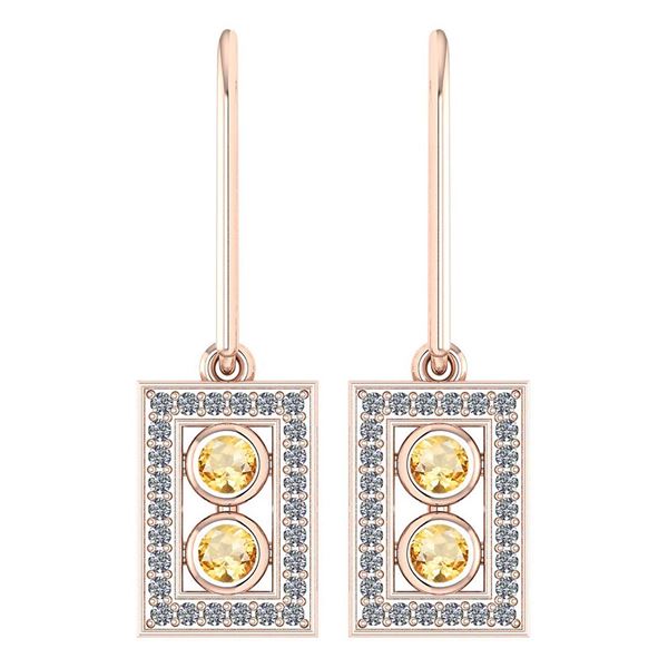 Certified 0.63 Ctw Citrine And Diamond Wedding/Engageme