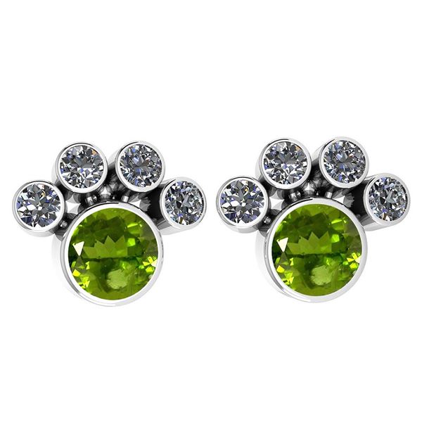 Certified 15.50 Ctw Peridot And Diamond SI2/I1 Earrings