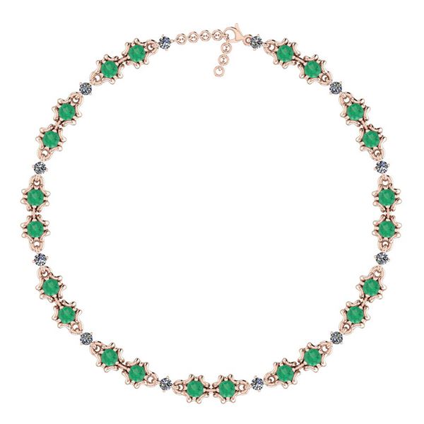 Certified 2.32 Ctw I2/I3 Emerald And Diamond 14K Rose G