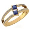 Image 1 : Certified 0.60 Ctw Blue Sapphire And Diamond 18k Yellow