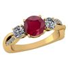 Image 1 : Certified 1.86 Ctw Ruby And Diamond VS/SI2 3 Stone Ring