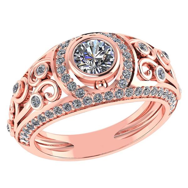 Certified 1.84 Ctw Diamond Wedding/Engagement 14K Rose