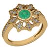 Image 1 : Certified 0.67 Ctw Emerald And Diamond VS/SI1 Engagemen