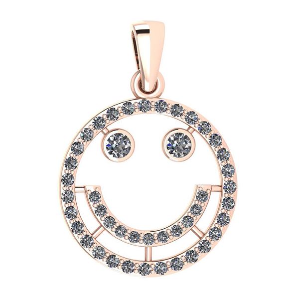 Certified 0.78 Ctw Diamond VS/SI1 Smile Emoji Pendant 1