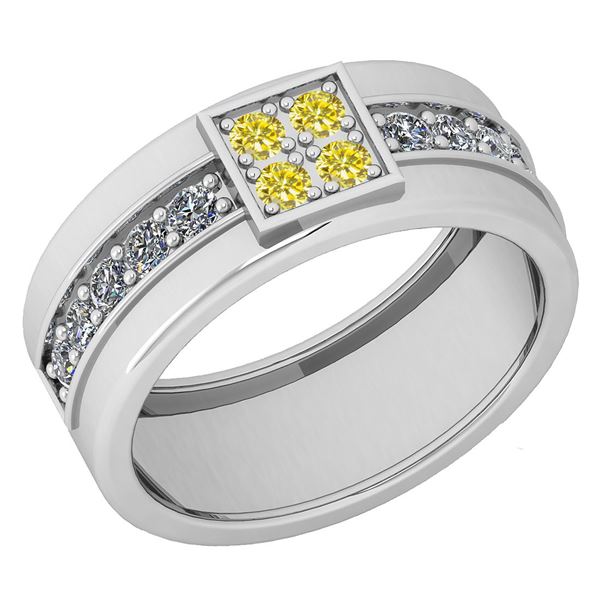 Certified 0.49 Ctw SI2/I1 Treated Fancy Yellow & White